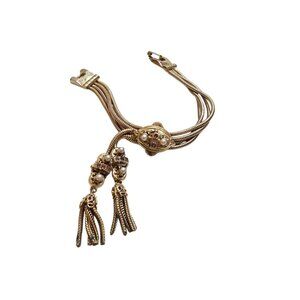 Vintage Signed Reinad Snake Bracelet with Tassels (A3213)